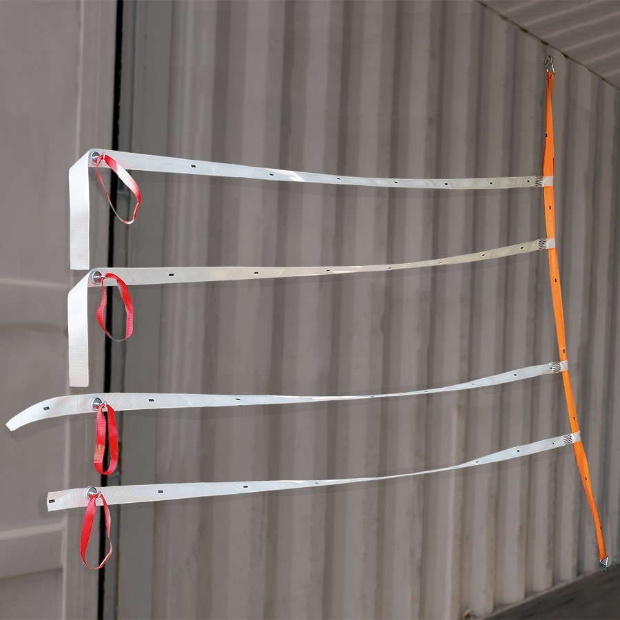 Lashing-Bänder und Spanngurte können mit dem Magnet flexibel im Laderaum fixiert und positioniert werden Lashing-Bänder und Spanngurte können mit dem Magnet flexibel im Laderaum fixiert und positioniert werden