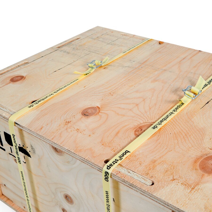 Das robuste und zugleich elastische Umreifungsband fr schwere Packgter mit empfindlichen Kanten