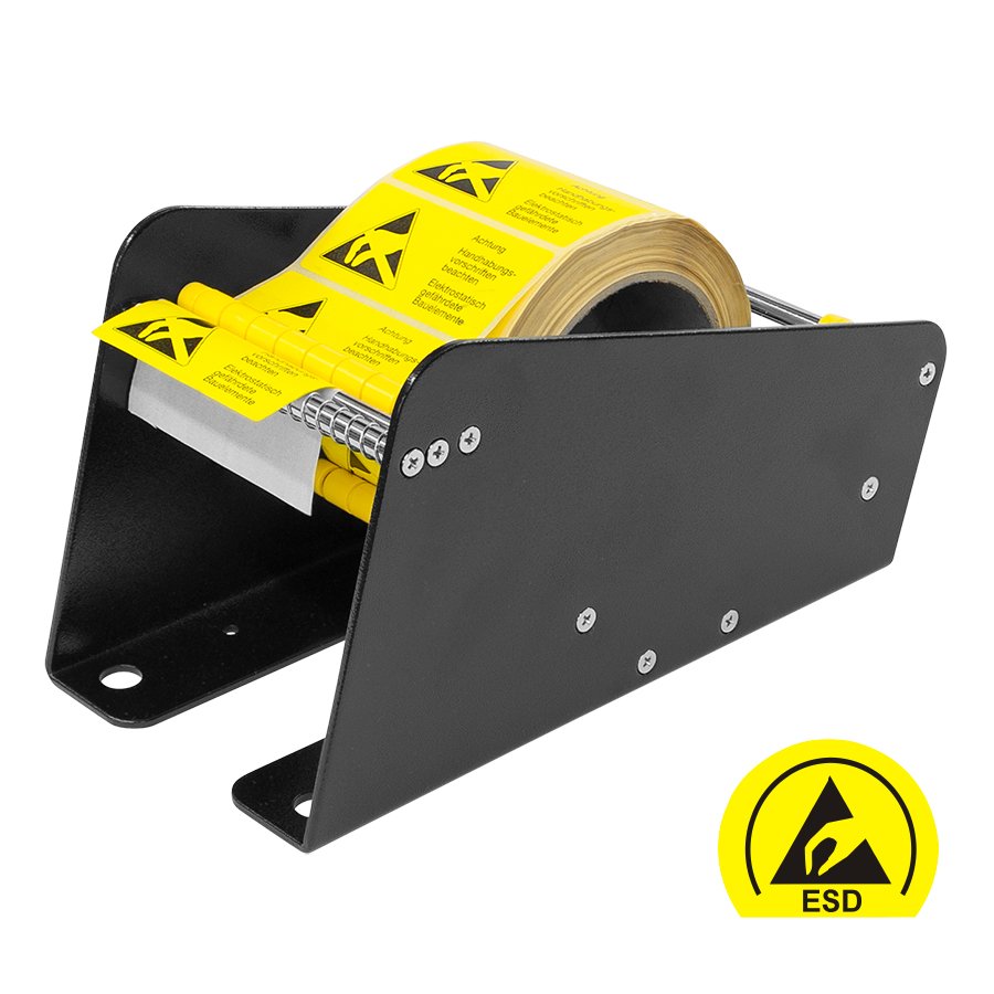 Etikettenspender mit eingelegter ESD-Rolle