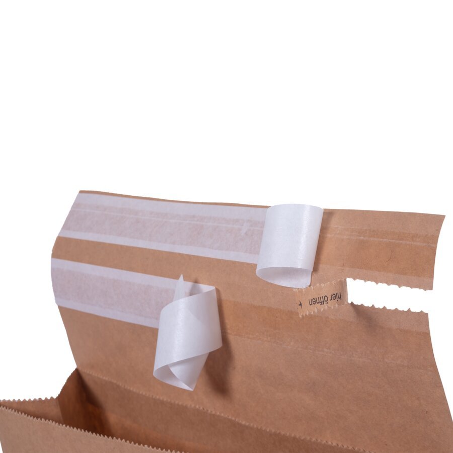 Nach dem Verschlieen kann die Versandtasche geffnet, wiederverschlossen und erneut verschickt werden