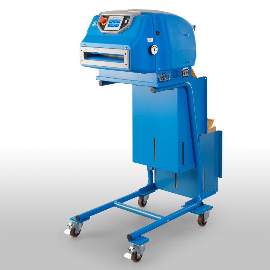 Dank seiner geringen Größe ist der WrapPak Protector an jedem Packtisch einsetzbar Dank seiner geringen Größe ist der WrapPak Protector an jedem Packtisch einsetzbar