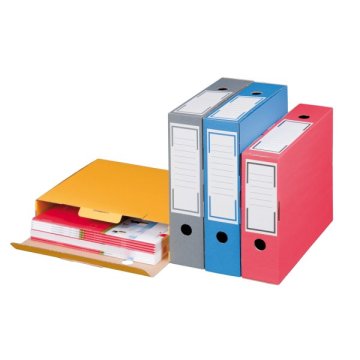 Die Archiv-Ablagebox ist in verschiedenen Farben erhältlich: Gelb, Grau, Blau, Rot, ...