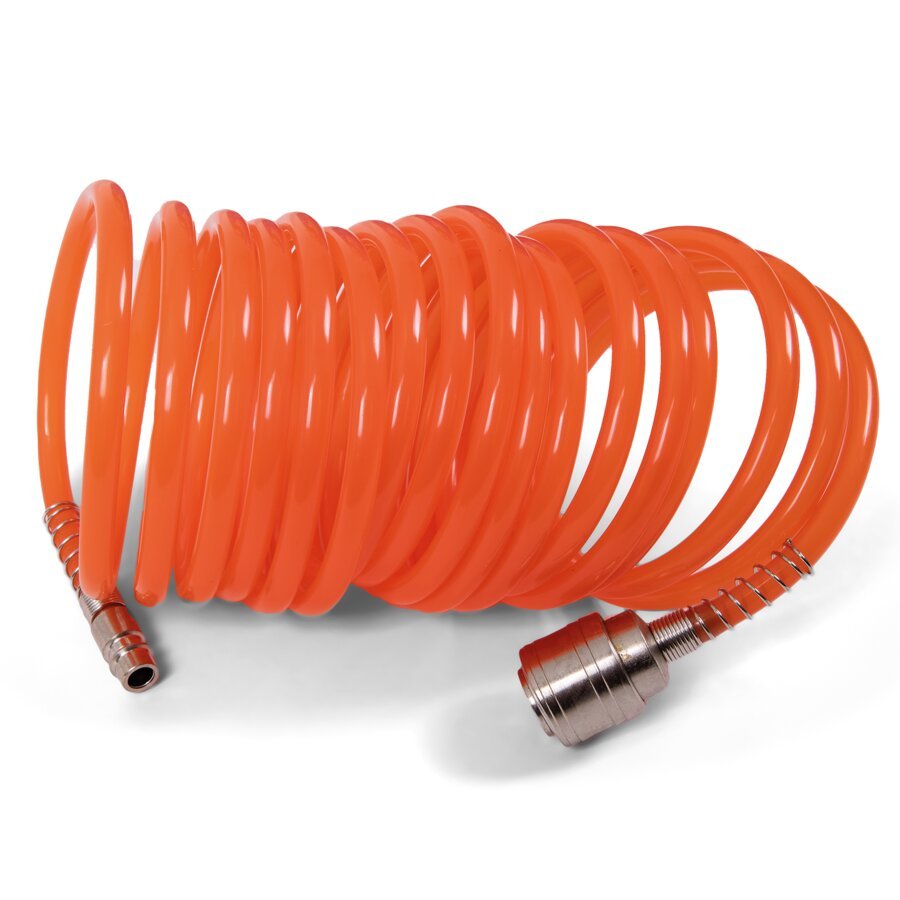 Spiralschlauch (Länge: 5 m) für erleichtertes Arbeiten selbst an schwer zugänglichen Stellen Spiralschlauch (Länge: 5 m) für erleichtertes Arbeiten selbst an schwer zugänglichen Stellen