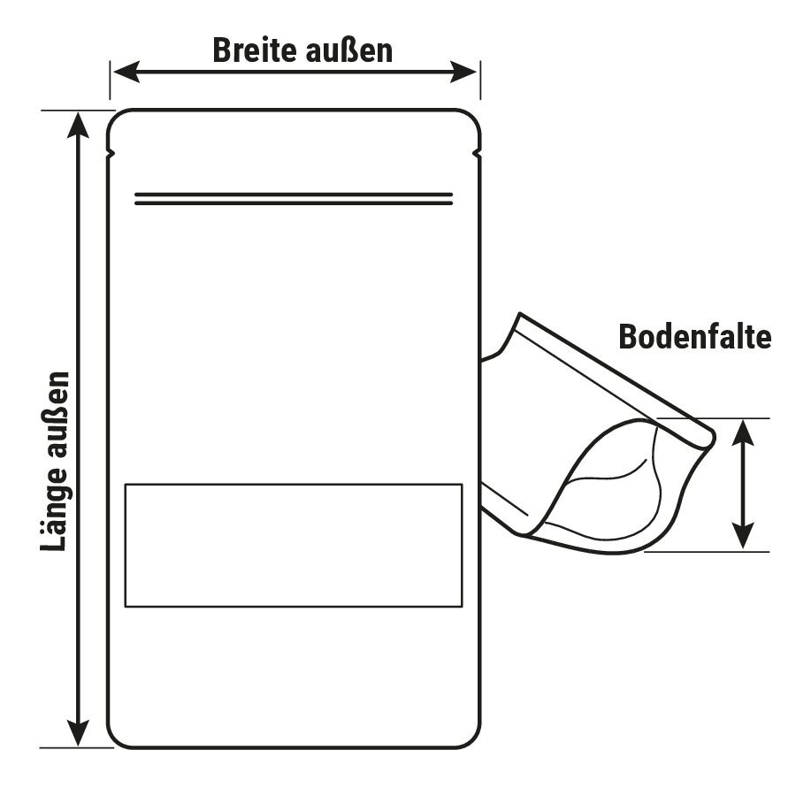 Standbodenbeutel mit Fenster