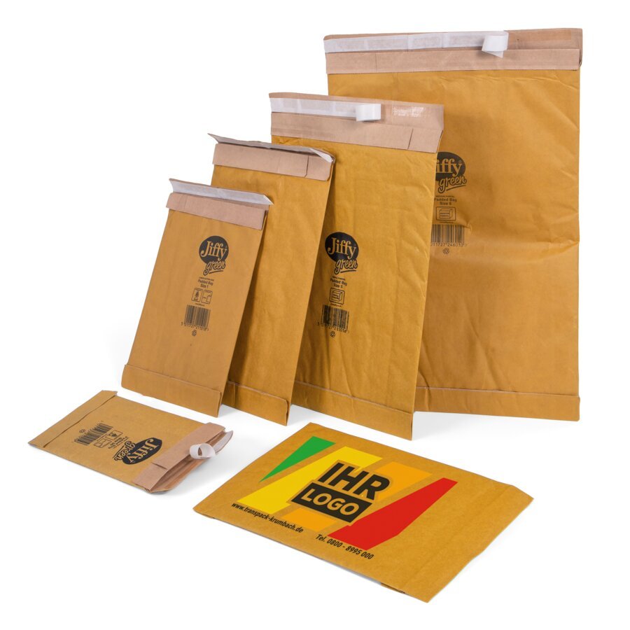 Individuell bedruckte Papierpolstertaschen