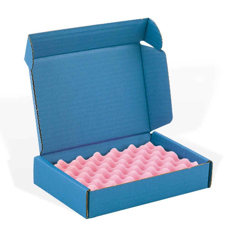 ESD-Klappschachtel mit Noppenschaumeinlage