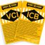 Gelbes Etikett mit schwarzer Aufschrift Kennzeichnung VCI / ICB