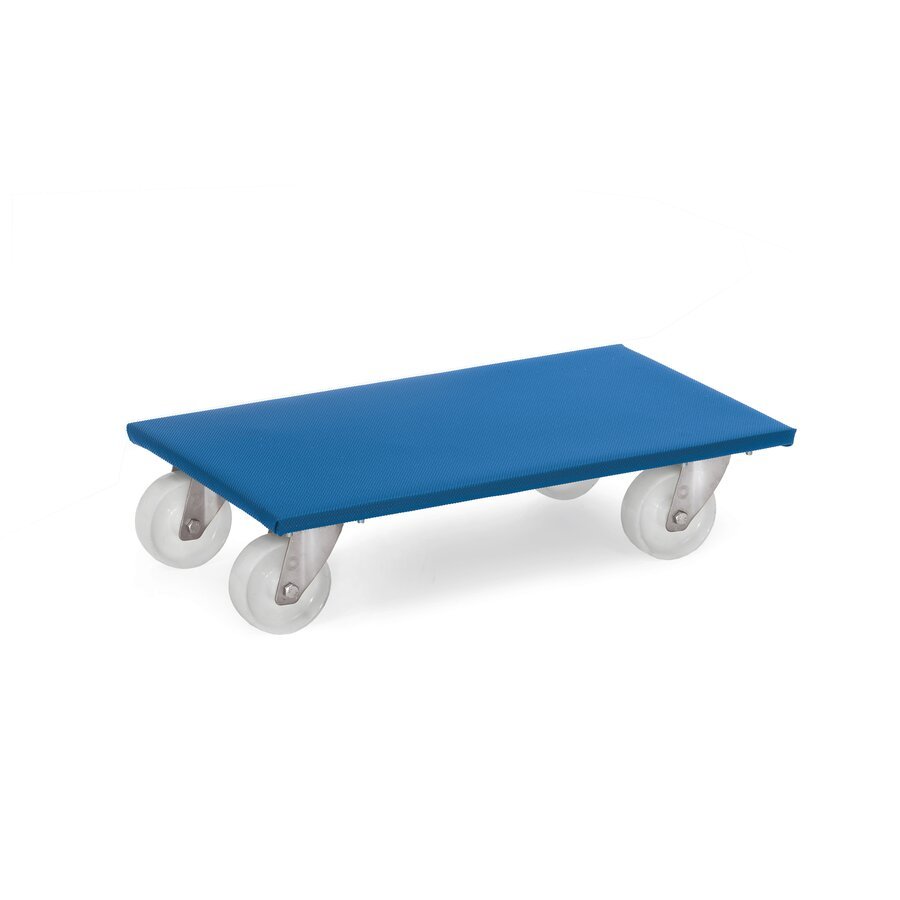 Transporthilfe mit vier verschraubten Rollen und Sperrholzplatte Transporthilfe mit vier verschraubten Rollen und Sperrholzplatte