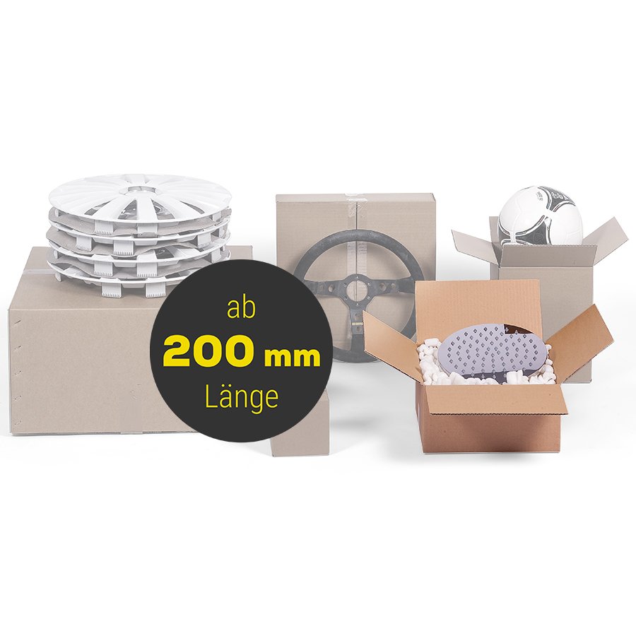 Kartons mit quadratischem Grundmaß ab 200 mm Länge Kartons mit quadratischem Grundmaß ab 200 mm Länge