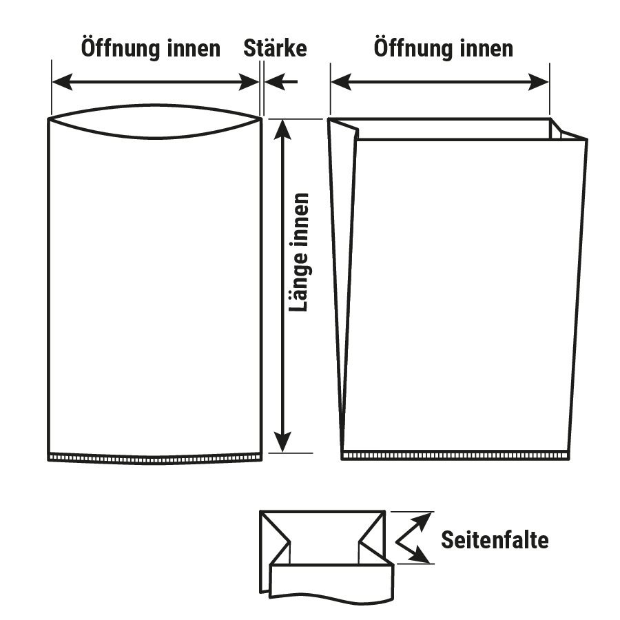 PE-Seitenfaltensack aus Regenerat