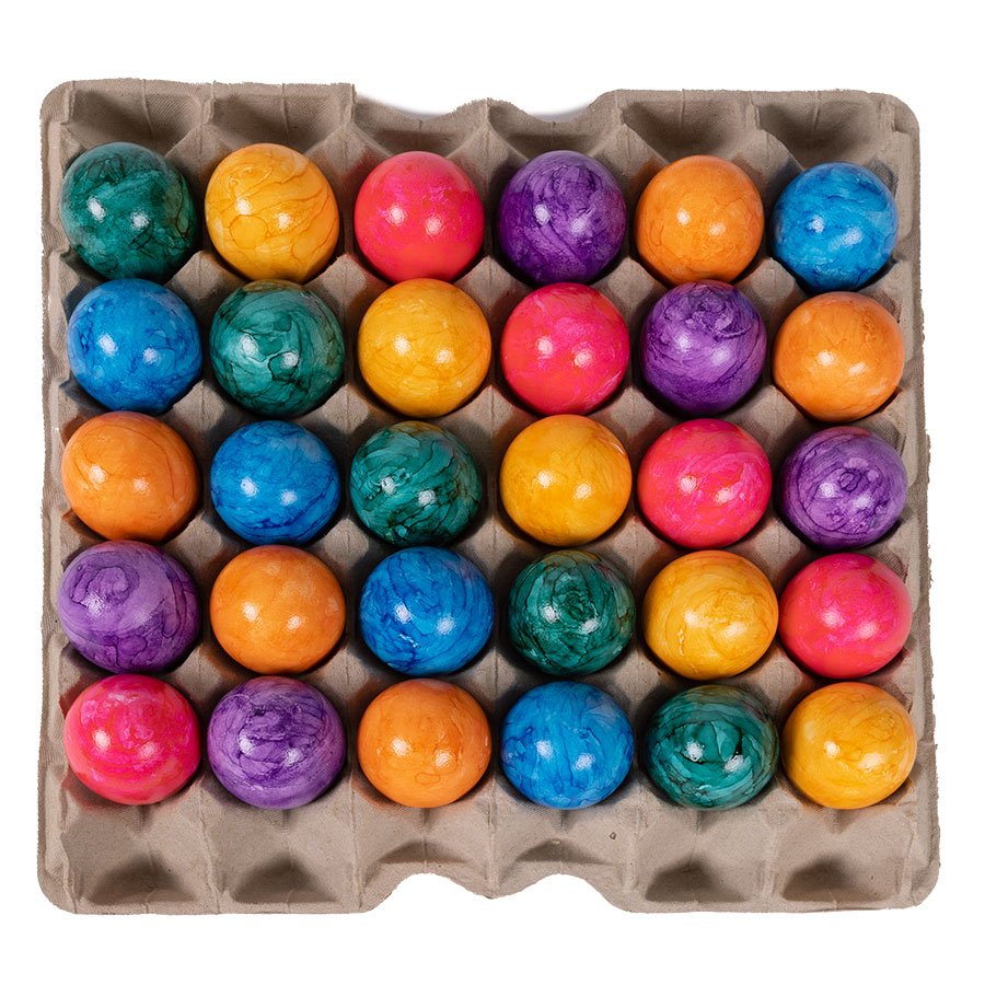 Exakte Gre zum Verschenken einer Eierlage mit 30 Eiern