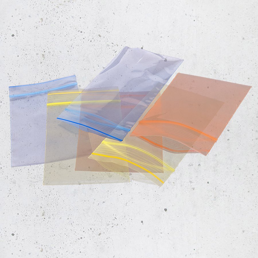 Sammelaufnahme verschiedene Farben Druckverschlussbeutel