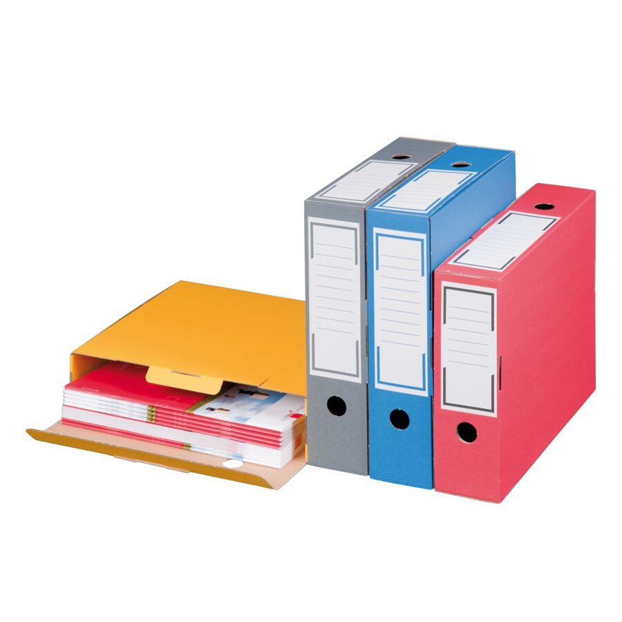 Die Archiv-Ablagebox ist in verschiedenen Farben erhältlich: Gelb, Grau, Blau, Rot, ... Die Archiv-Ablagebox ist in verschiedenen Farben erhältlich: Gelb, Grau, Blau, Rot, ...