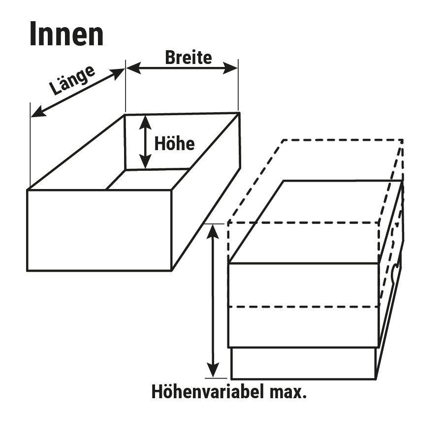 Stülpdeckelkarton aus Vollpappe, vorgeheftet Stülpdeckelkarton aus Vollpappe, vorgeheftet