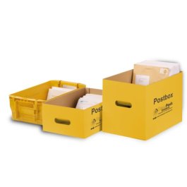 Postbeh�lter aus Wellpappe mit Tragegriffen