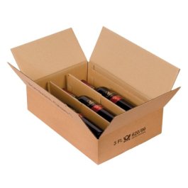 Flaschenkarton mit  DHL Zertifizierung, f�r Weinflaschen liegend