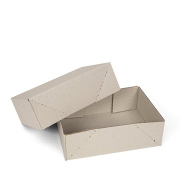 Zweiteilige Aufrichteschachtel mit Klebepunkten