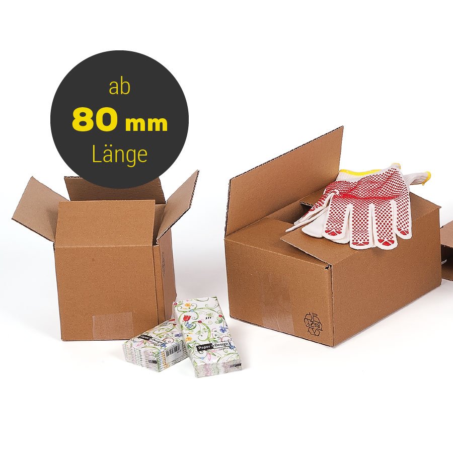 Diese Faltschachteln sind ab einer Länge von 80mm Faltschachteln - Wellpappfaltkarton - Allrounder Faltschachtelkarton