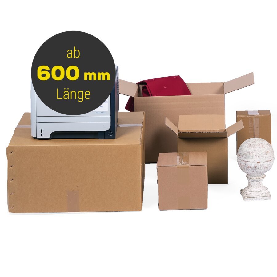Wellpapp-Faltkartons in unterschiedlichen Gren ab 600 mm Lnge