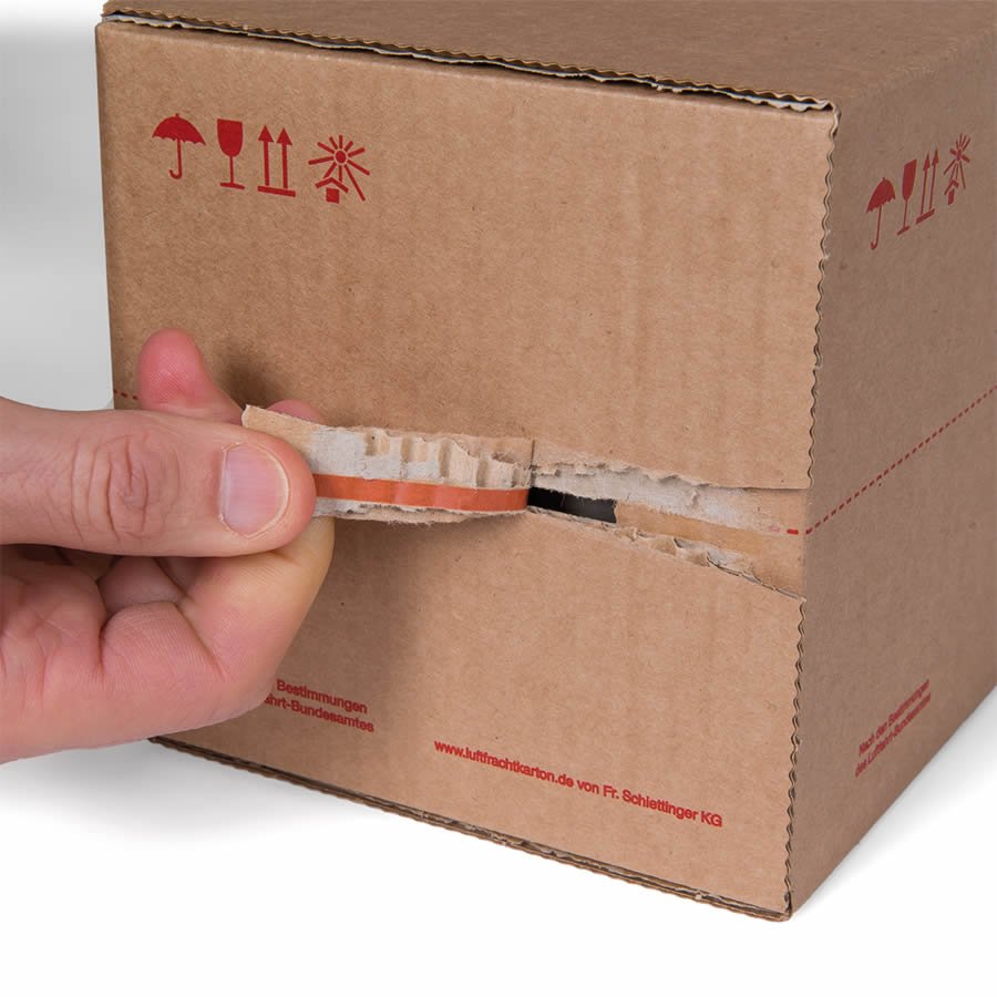 Bequemes ffnen an der ringsum laufenden Perforation