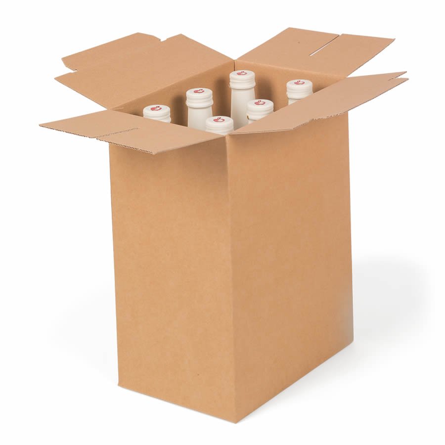 Flaschenkarton mit integriertem Gefache