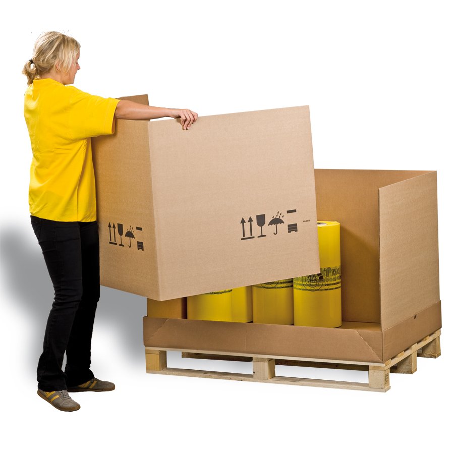 So einfach kann der Palettencontainer seitlich geschlossen werden.