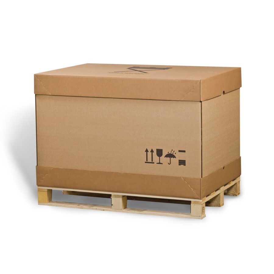 Klappbarer Paletten-Container aus Wellpappe inkl. IPPC-Palette