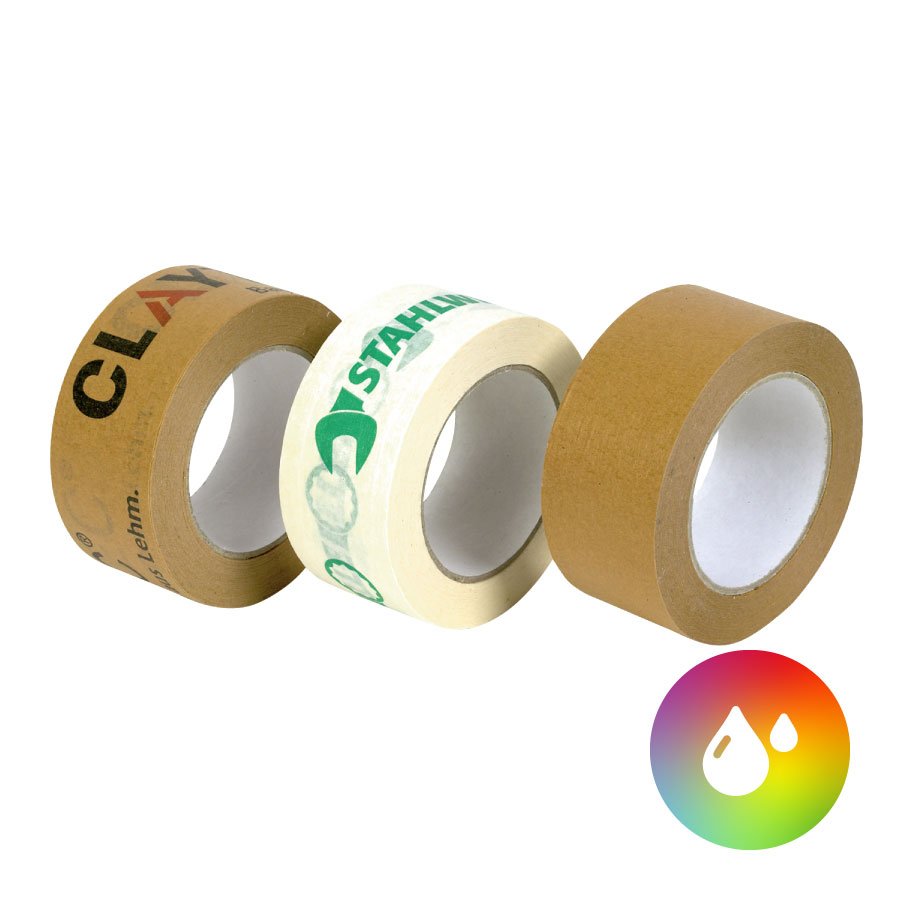 Unser Papierklebeband besteht aus robustem, 100% recycelbarem Kraftpapier und lässt sich gut bedrucken Unser Papierklebeband besteht aus robustem, 100% recycelbarem Kraftpapier und lässt sich gut bedrucken