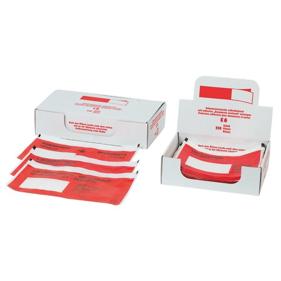 Dokumententaschen schützen Ihre Begleitpapiere vor Schmutz und Nässe während des Versands Dokumententaschen schützen Ihre Begleitpapiere vor Schmutz und Nässe während des Versands