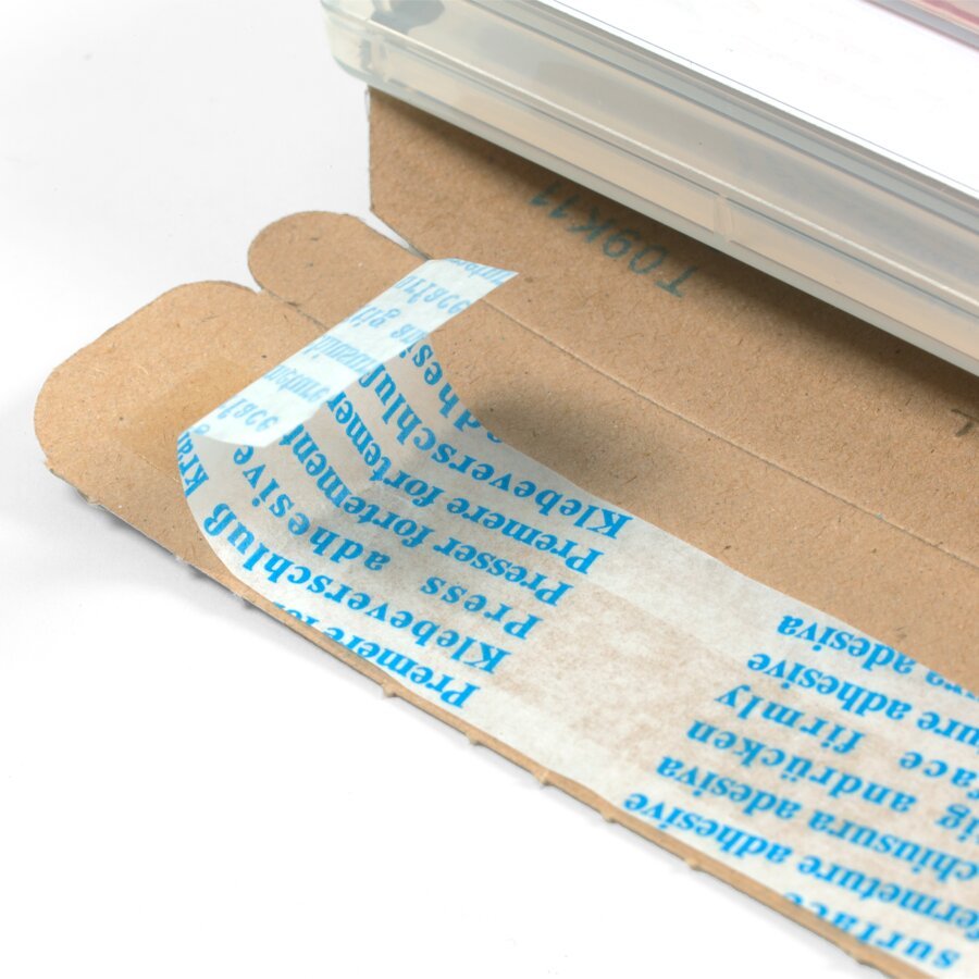 Mit sicherem Selbstklebeverschluss Mit sicherem Selbstklebeverschluss