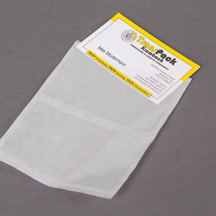 Sichttasche selbstklebend fr Visitenkarte, lange Seite offen