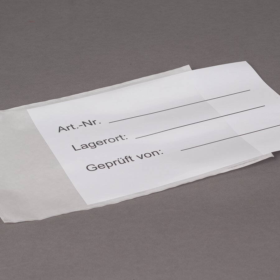 Sichttaschen selbstklebend, kurze Seite offen