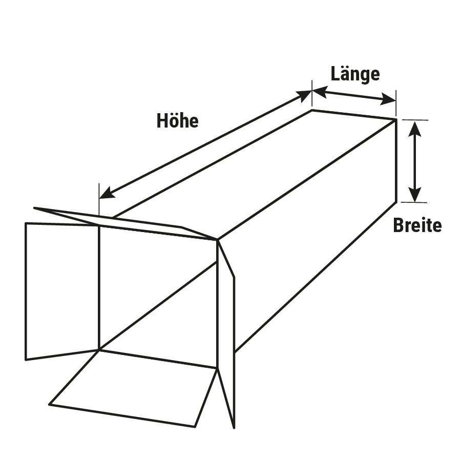 Rhrenkarton fr lange Packgter