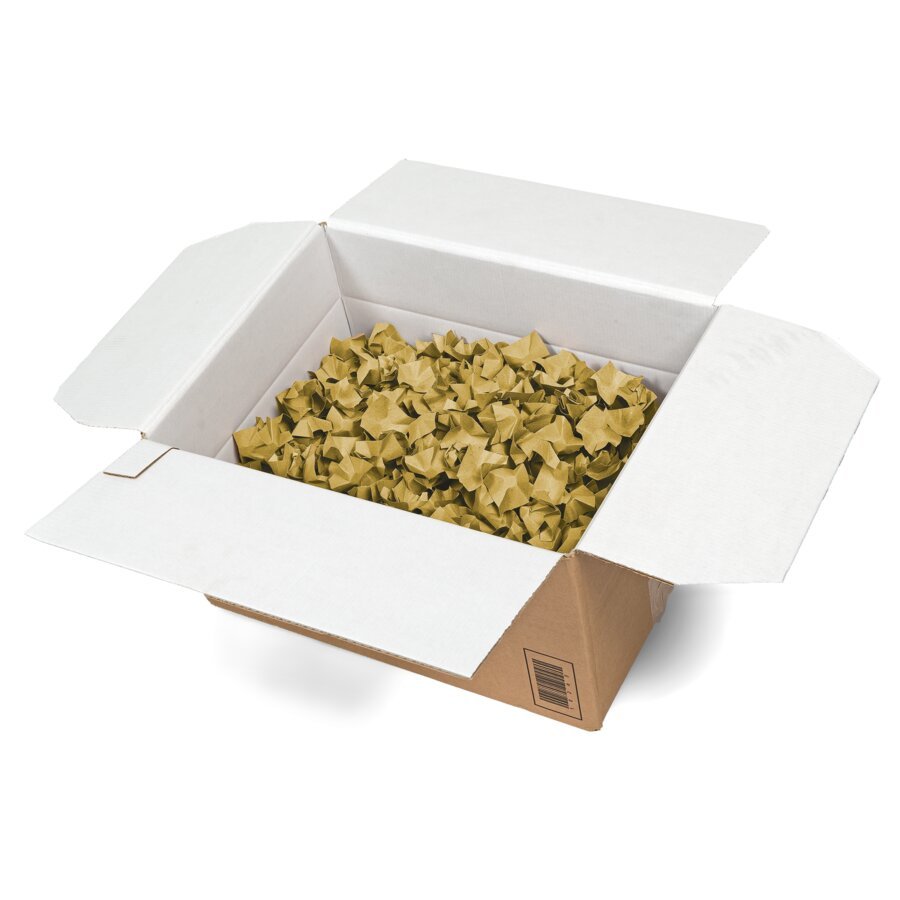 Ein Umkarton aus Wellpappe kann zusammen mit den Chips einfach in der Papiertonne entsorgt werden