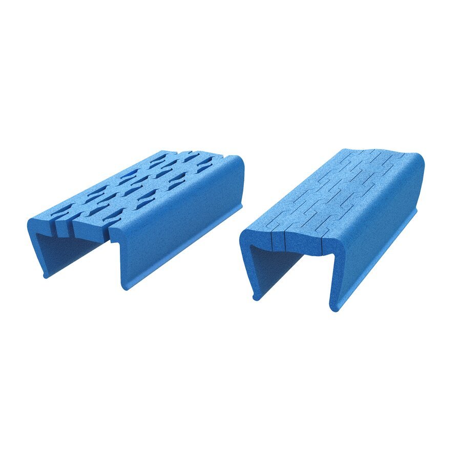 Die Kantenschutzleisten sind stretchfhig und daher variabel in der Breite von 120 bis 160 mm