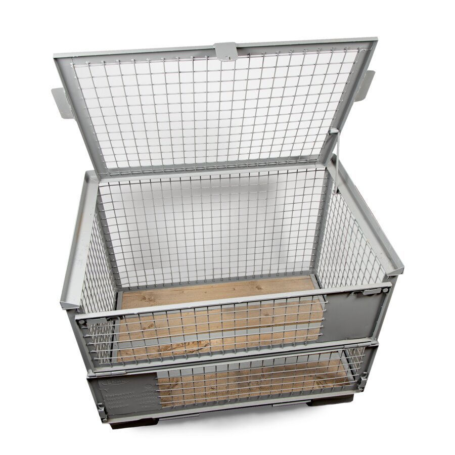 Tauschfähige Europool-Gitterbox aus Stahl, optional auch mit Deckel lieferbar Tauschfähige Europool-Gitterbox aus Stahl, optional auch mit Deckel lieferbar