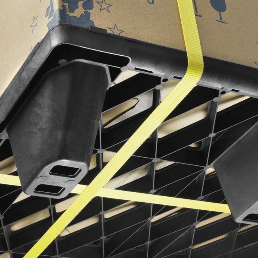 Durch die abgerundeten Ecken werden Umreifungsbnder nicht beschdigt