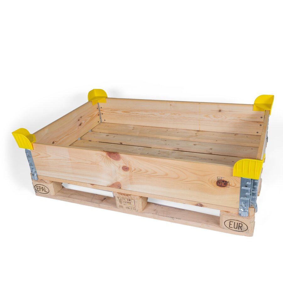 Die Stapelecken werden an jeder Ecke angebracht