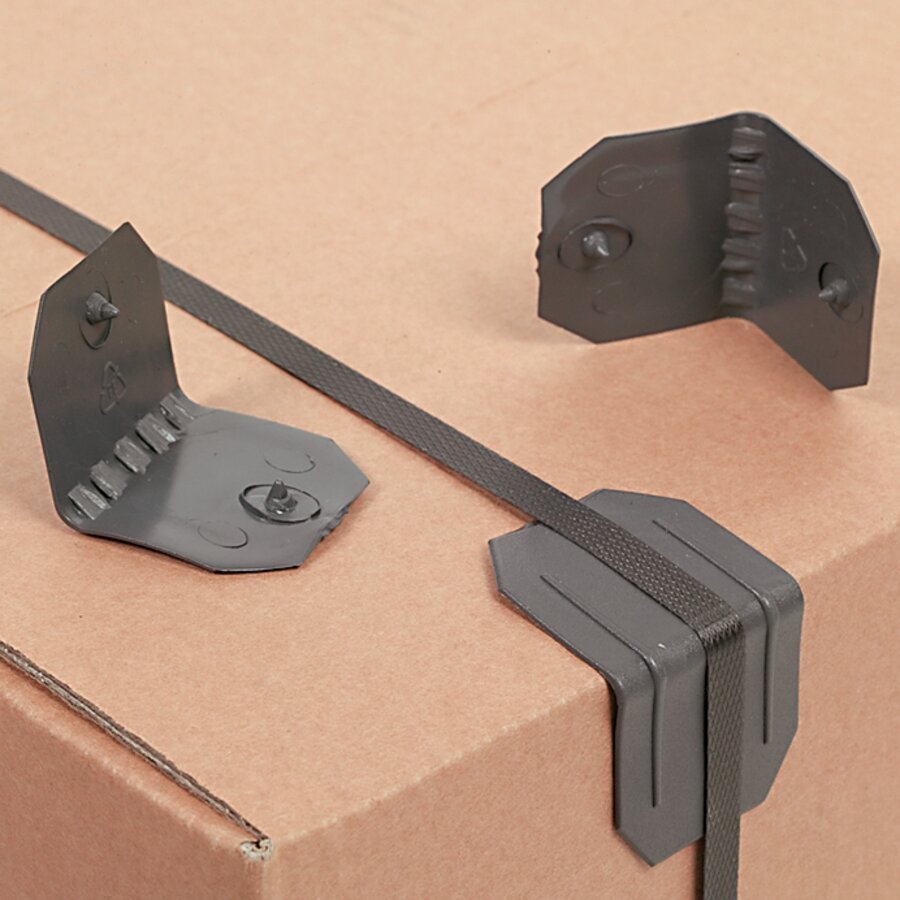 Kantenschutzleisten schützen die empfindlichen Kartonkanten vor einschneidendem Umreifungsband Kantenschutzleisten schützen die empfindlichen Kartonkanten vor einschneidendem Umreifungsband