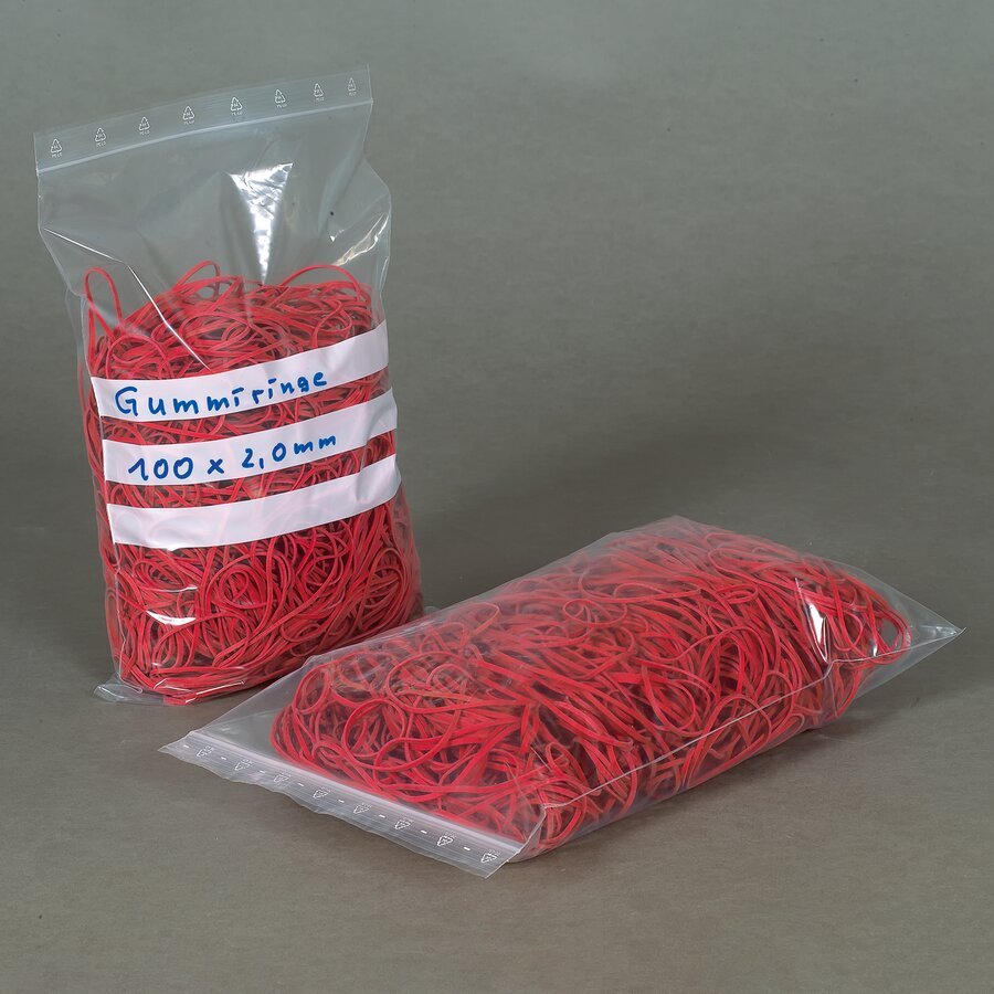 Druckverschlussbeutel mit 3 Beschriftungsfeldern Druckverschlussbeutel mit 3 Beschriftungsfeldern