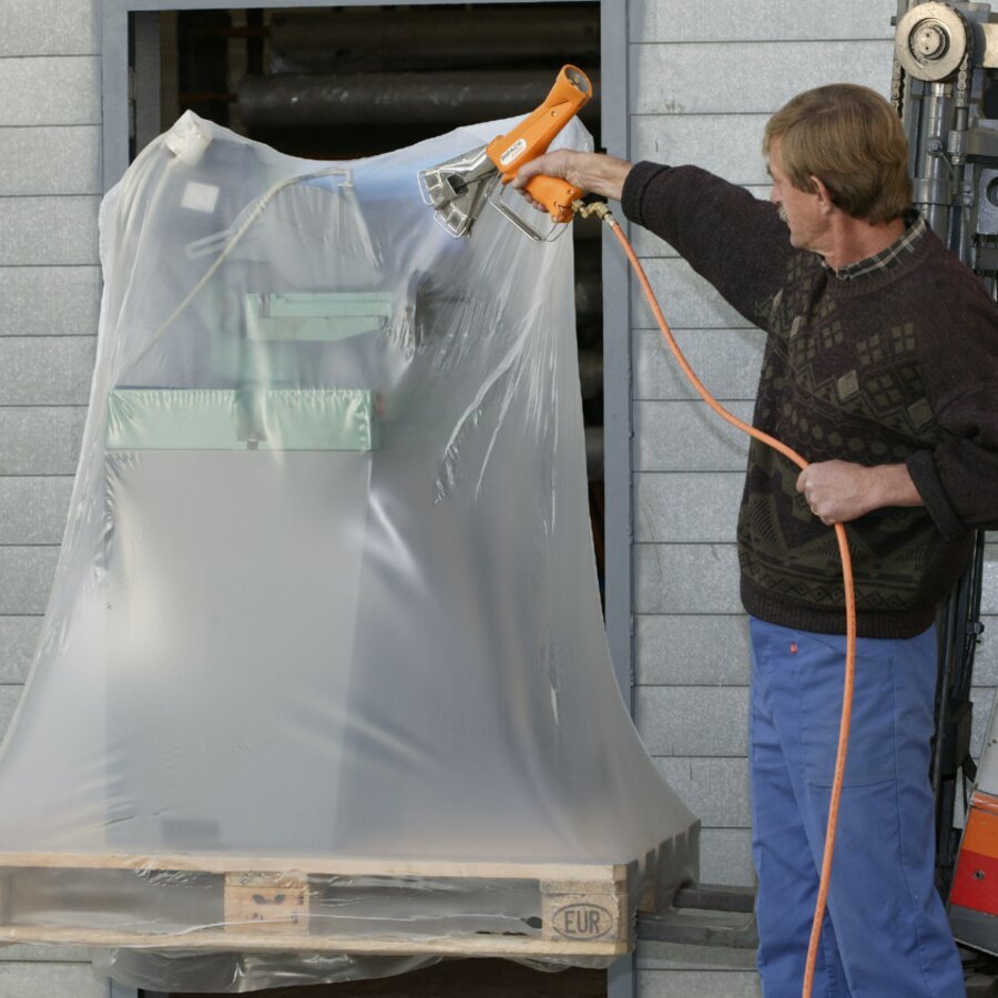 Schrumpfschlauchfolie mit Seitenfalte