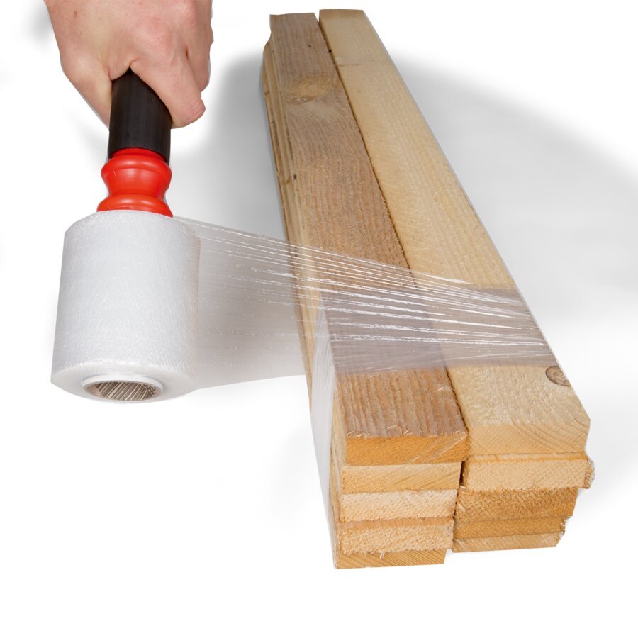 Mit vorgereckter Stretchfolie benötigen Sie weniger Kraft beim Umwickeln Mit vorgereckter Stretchfolie benötigen Sie weniger Kraft beim Umwickeln