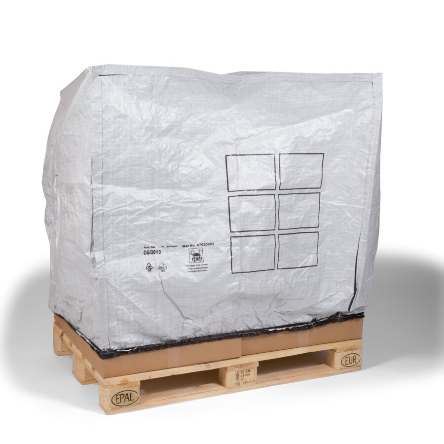 Paletten-Schutzhaube aus Bändchengewebe (Abbildung weicht ab) Paletten-Schutzhaube aus Bändchengewebe (Abbildung weicht ab)