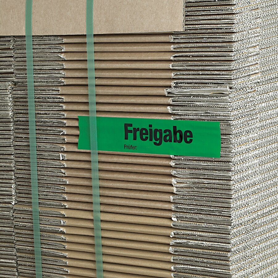 Sicherungs-Band mit Schriftfeld für den Prüfvermerk Sicherungs-Band mit Schriftfeld für den Prüfvermerk