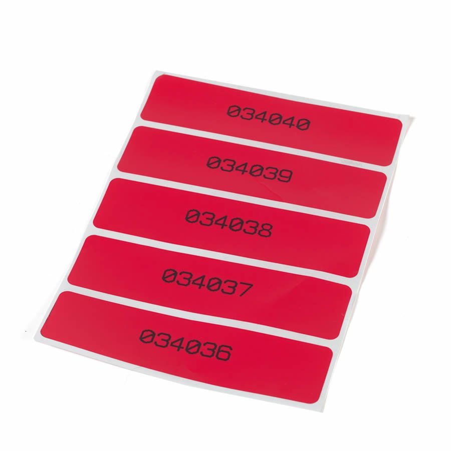 5 Siegeletiketten mit fortlaufender Nummer