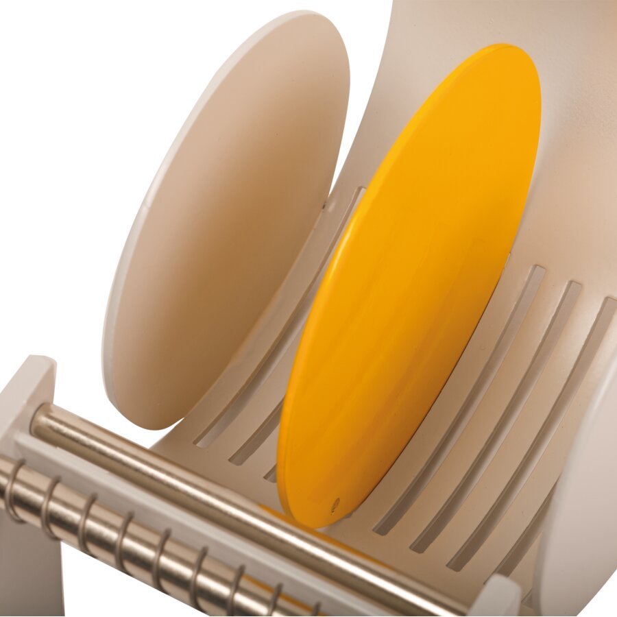 Dank des praktischen Rollenteilers können mehrere Etiketten-Rollen problemlos parallel abgerollt werden Dank des praktischen Rollenteilers können mehrere Etiketten-Rollen problemlos parallel abgerollt werden