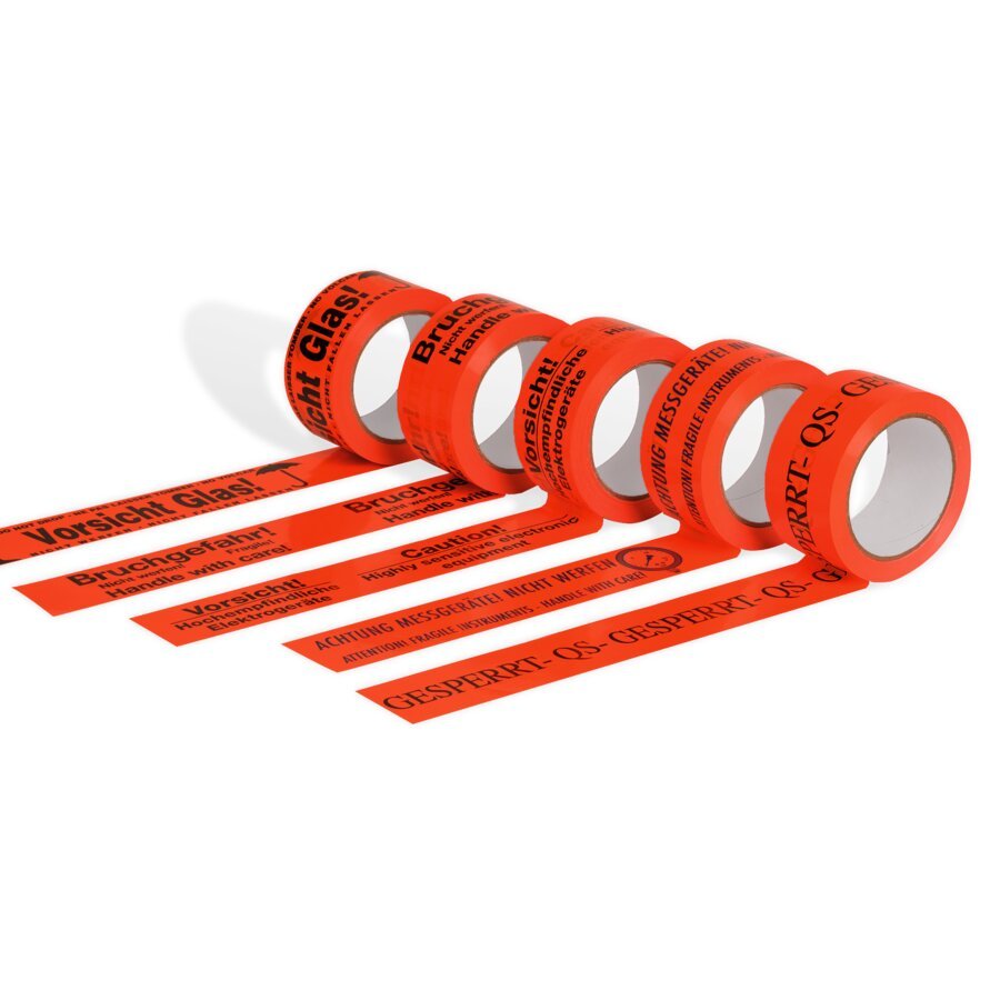 Warnklebeband mit leuchorangener Oberfläche Warnklebeband mit leuchorangener Oberfläche