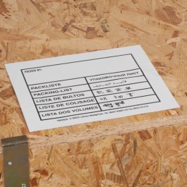 Packlistenblech fr Holzkisten