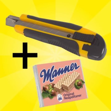 Cuttermesser-Set mit 12 Messern + Gratis Manner Waffeln