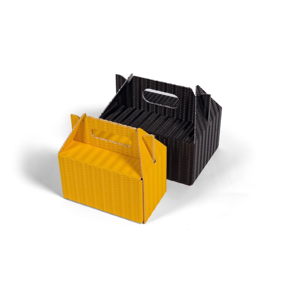 Praktischer Trage-Karton aus stabiler Deko-Wellpappe